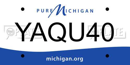YAQU40 Michigan License Plate