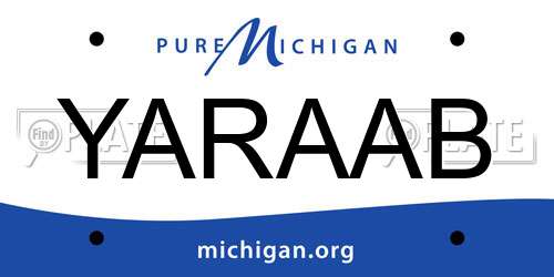 YARAAB Michigan License Plate
