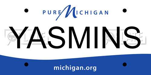 YASMINS Michigan License Plate