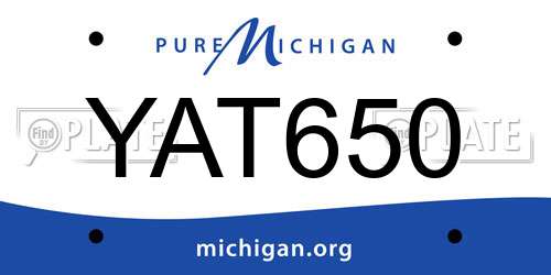 YAT650 Michigan License Plate