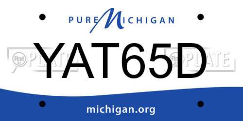 YAT65D Michigan License Plate