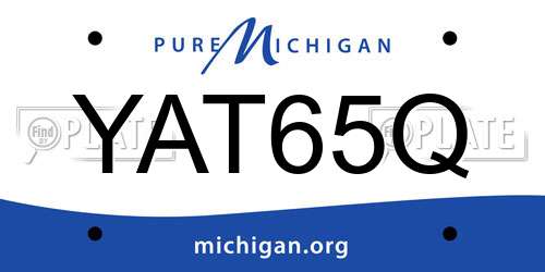 YAT65Q Michigan License Plate