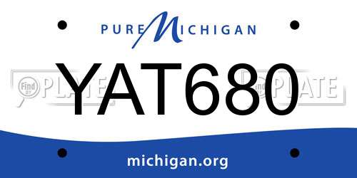 YAT680 Michigan License Plate