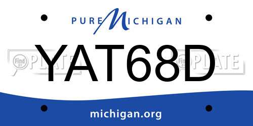 YAT68D Michigan License Plate