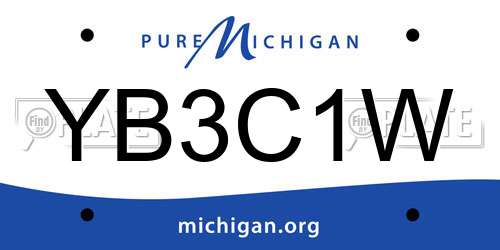 YB3C1W Michigan License Plate