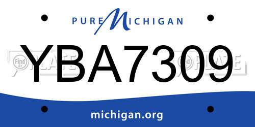 YBA7309 Michigan License Plate