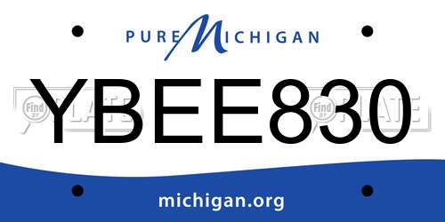 YBEE830 Michigan License Plate