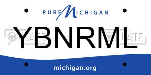 YBNRML Michigan License Plate