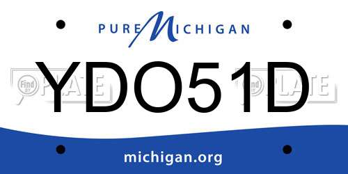 YDO51D Michigan License Plate