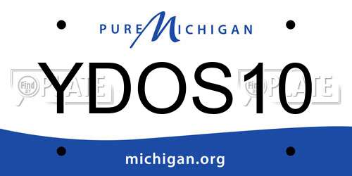 YDOS10 Michigan License Plate