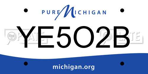 YE5O2B Michigan License Plate