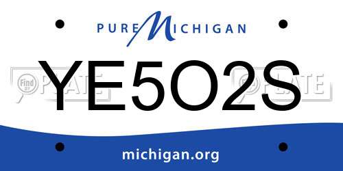YE5O2S Michigan License Plate