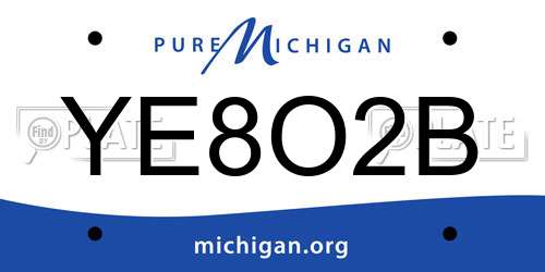 YE8O2B Michigan License Plate