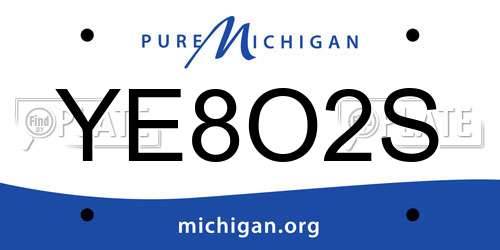YE8O2S Michigan License Plate