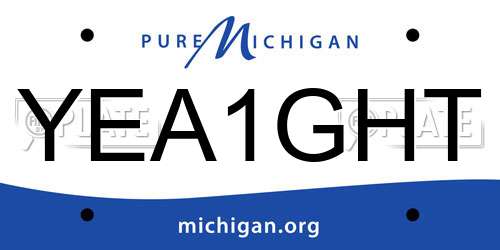 YEA1GHT Michigan License Plate