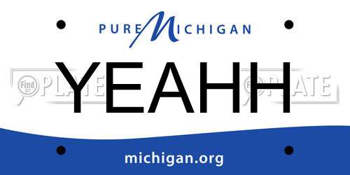 YEAHH Michigan License Plate