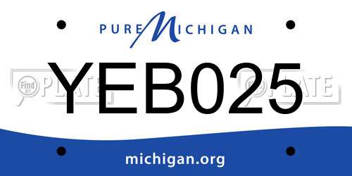YEB025 Michigan License Plate