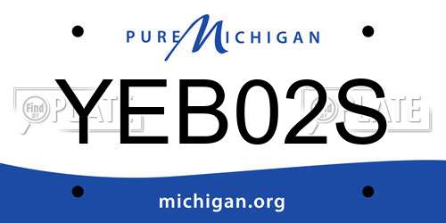 YEB02S Michigan License Plate