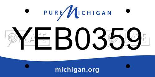 YEB0359 Michigan License Plate