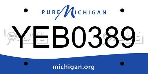 YEB0389 Michigan License Plate