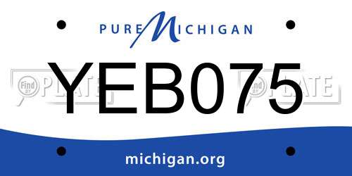 YEB075 Michigan License Plate