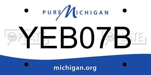 YEB07B Michigan License Plate