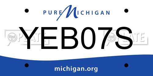 YEB07S Michigan License Plate