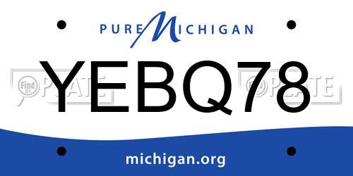 YEBQ78 Michigan License Plate