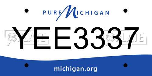 YEE3337 Michigan License Plate