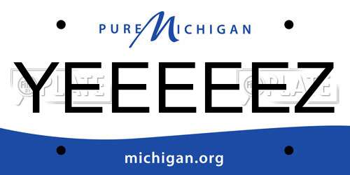 YEEEEEZ Michigan License Plate