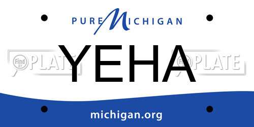 YEHA Michigan License Plate