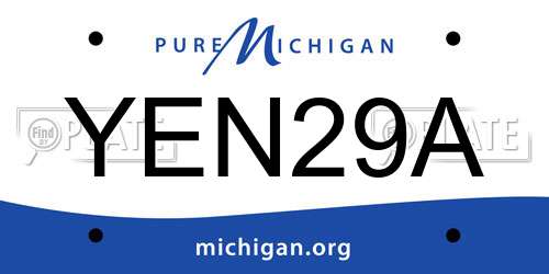 YEN29A Michigan License Plate
