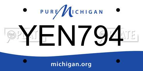 YEN794 Michigan License Plate