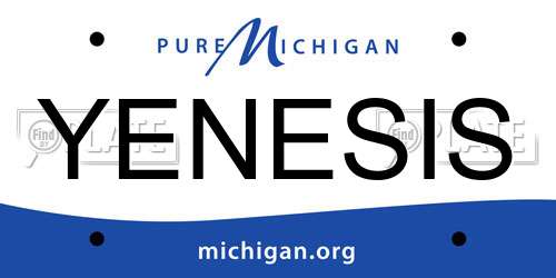 YENESIS Michigan License Plate