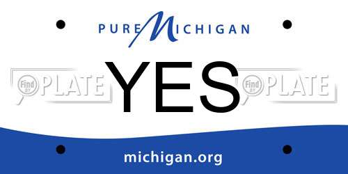 YES Michigan License Plate