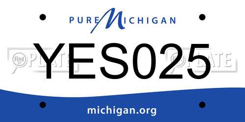 YES025 Michigan License Plate
