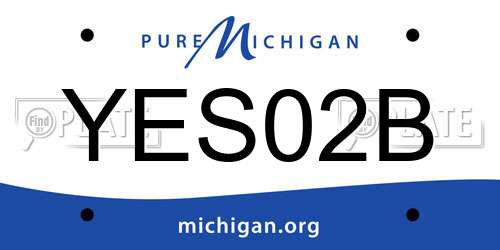 YES02B Michigan License Plate