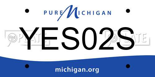 YES02S Michigan License Plate