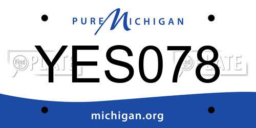 YES078 Michigan License Plate