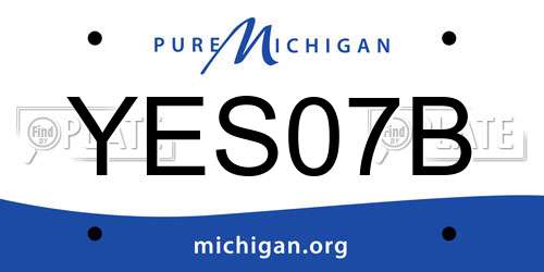 YES07B Michigan License Plate