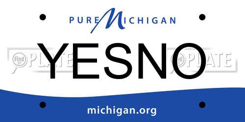 YESNO Michigan License Plate