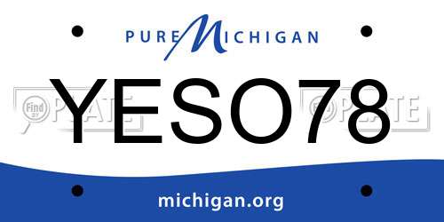 YESO78 Michigan License Plate