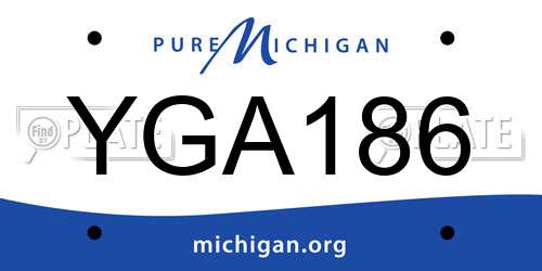 YGA186 Michigan License Plate
