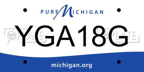YGA18G Michigan License Plate