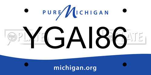 YGAI86 Michigan License Plate