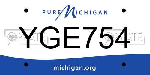 YGE754 Michigan License Plate