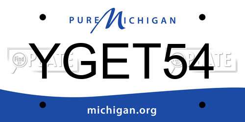 YGET54 Michigan License Plate