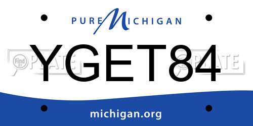 YGET84 Michigan License Plate