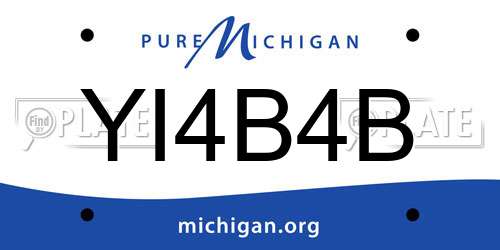YI4B4B Michigan License Plate