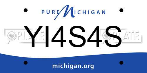 YI4S4S Michigan License Plate